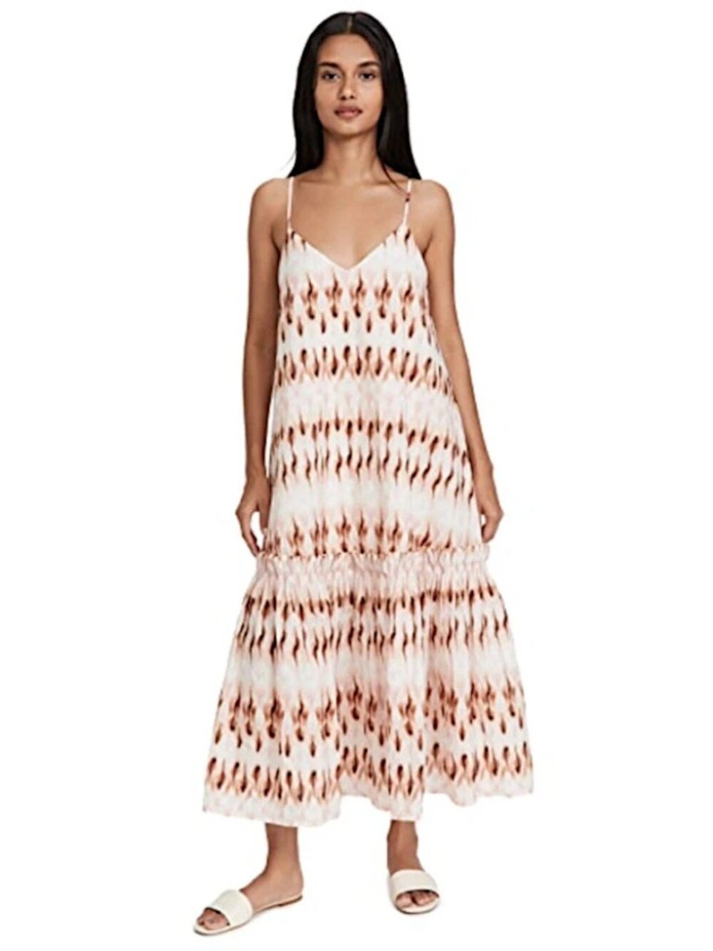 A.L.C. Colette pink mojave tie dye ruffle midaxi dress